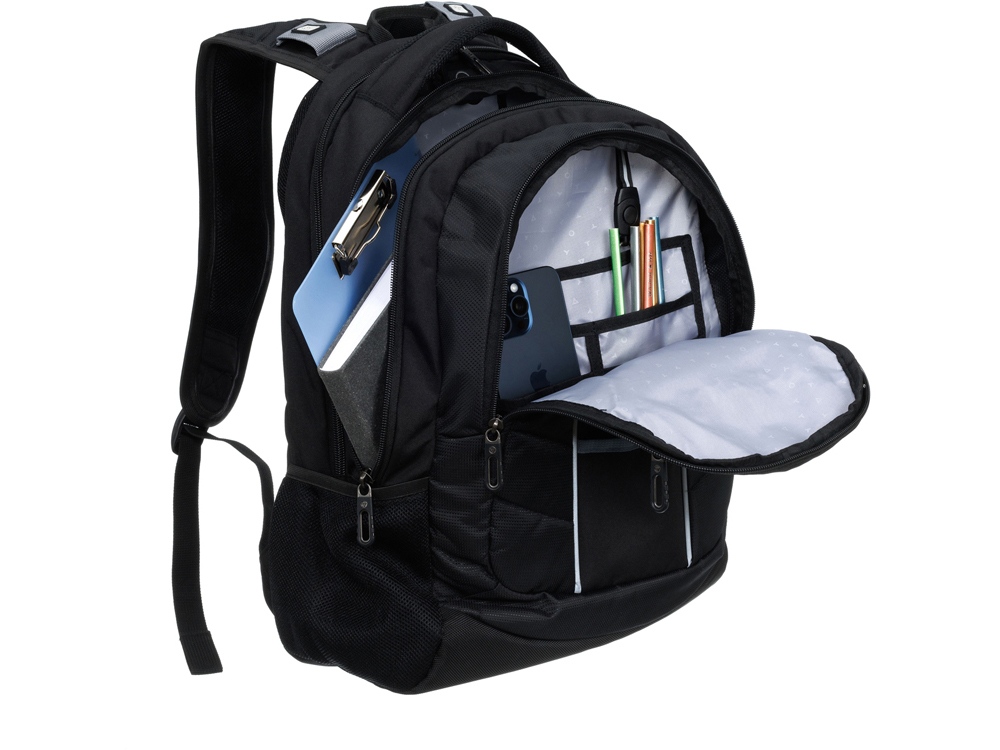 Рюкзак TORBER ПРОРЫВ с отделением для ноутбука 15, чёрный, полиэстер 600D, 35x20x47 см, 33л