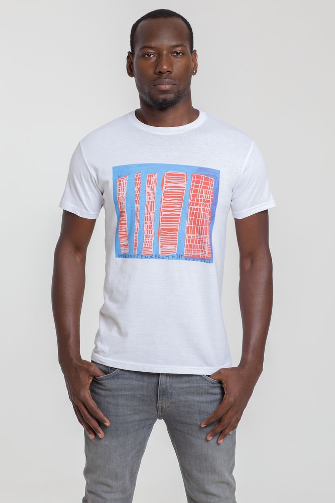 Футболка «Небоскребы» — пример нанесения логотипа (Принтэссенция) | Print Logo