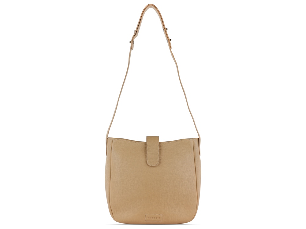 Сумка женская BUGATTI ЭЛЬЗА | ELSA, песочного цвета, воловья кожа/полиэстер, 29х8х27 см