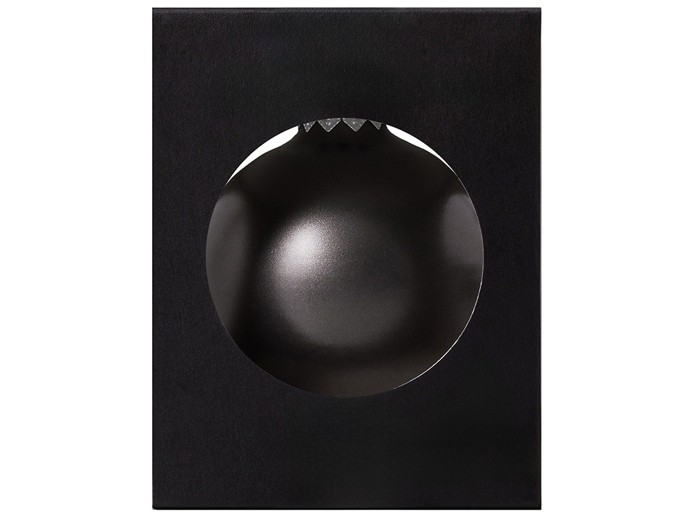 Стеклянный елочный шар Christmas bauble, черный металлик, с серебристым колпачком в черной коробке