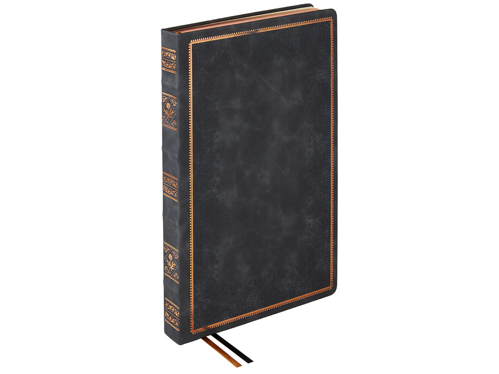 Ежедневник недатированный А4 Royal, черный с бронзовым срезом