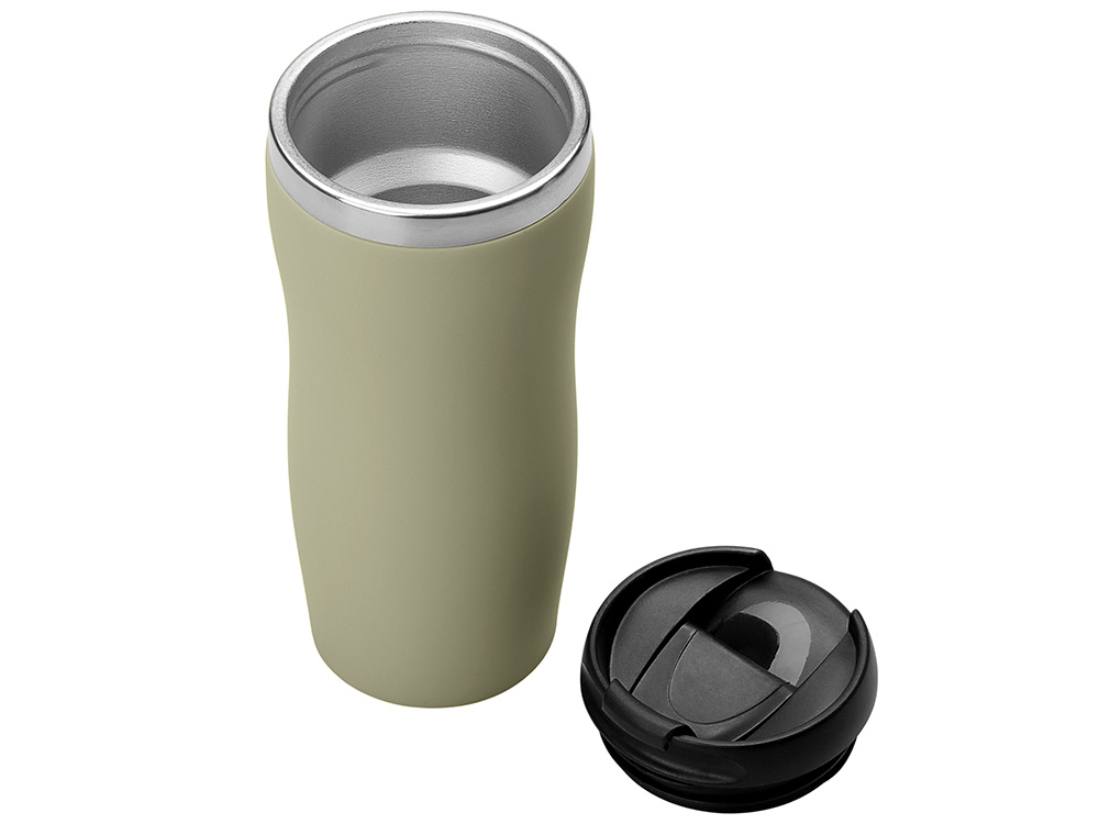 Термокружка Mony Steel 350 мл, soft touch, оливковый