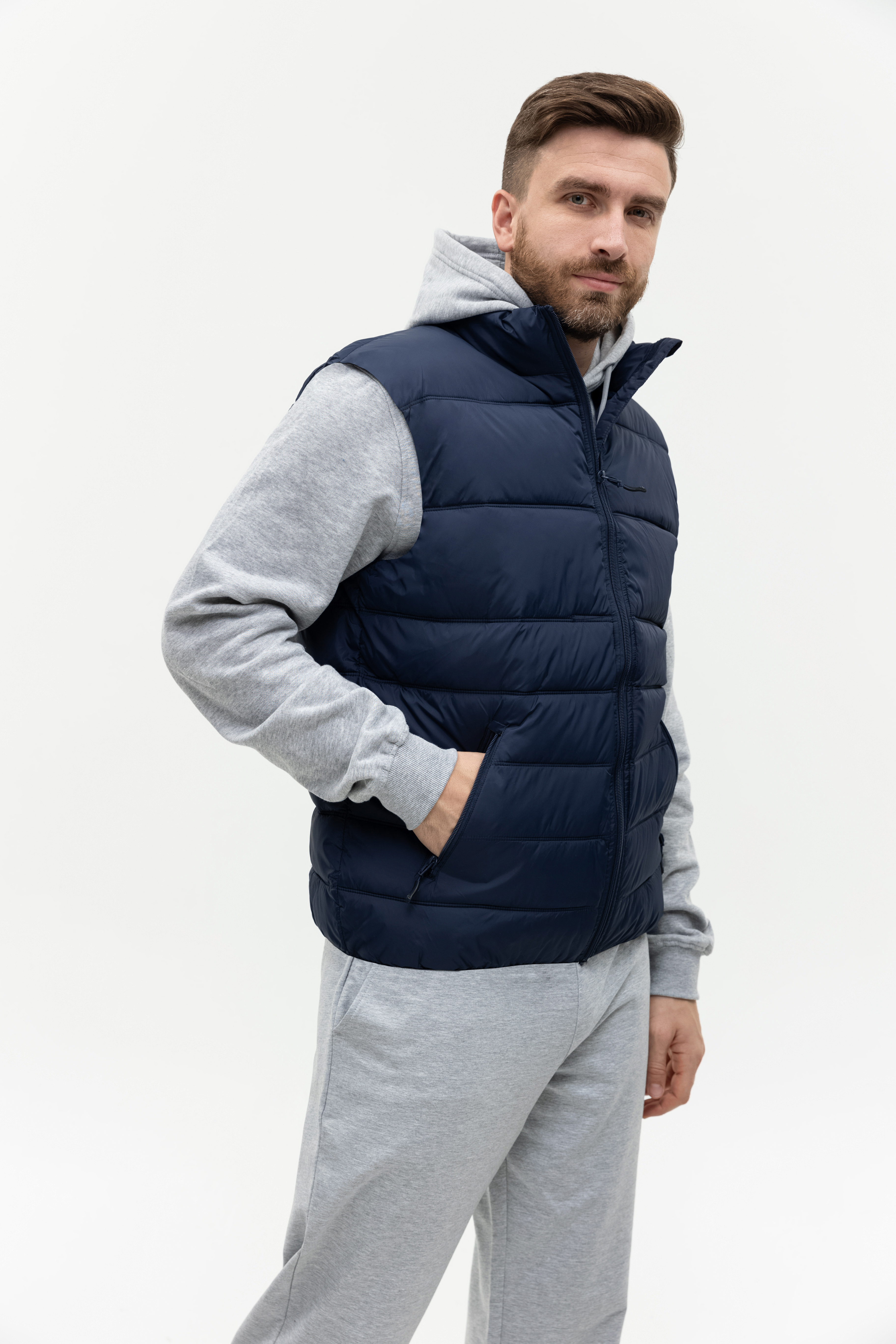 Жилет мужской STAN утепленный таффета 210T,65, 82, Чёрный,  (20)  (52/XL)