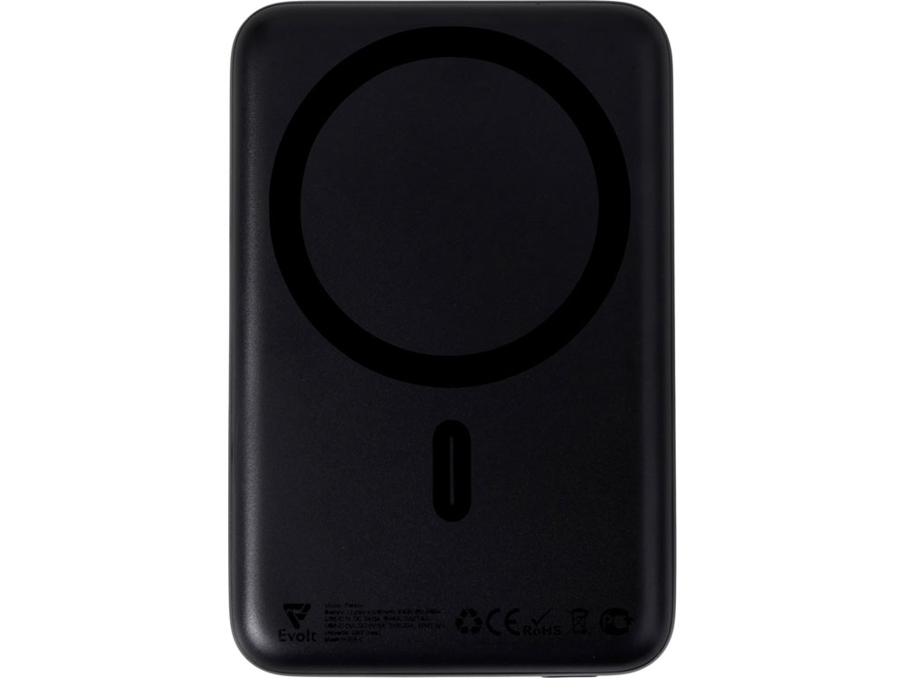 Магнитный внешний беспроводной аккумулятор Polarix, QC/PD, 10000 мАч, черный