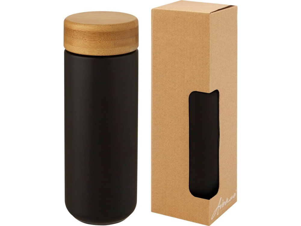 Керамическая кружка Lumi с бамбуковой крышкой с логотипом Avenue | Print Logo