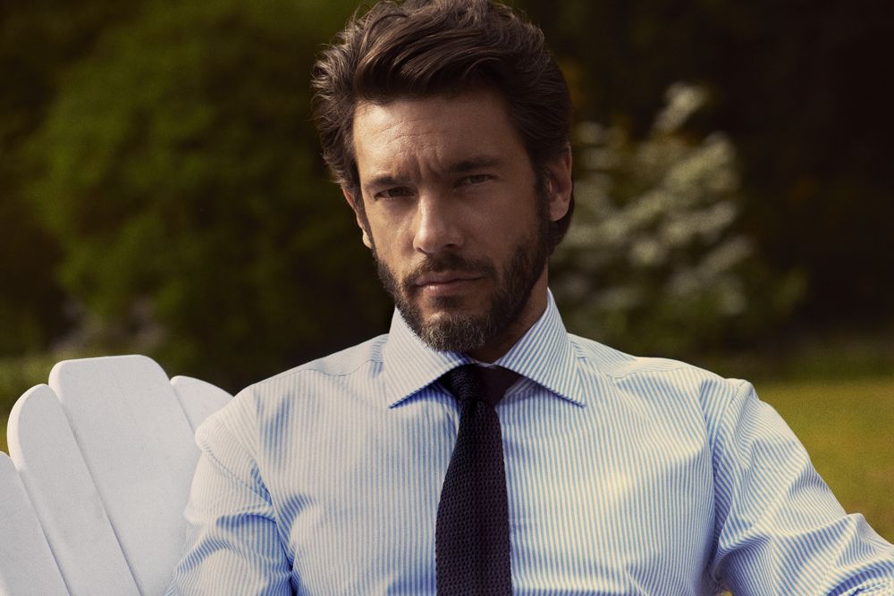 Рубашка мужская в полоску Reno и подарки фото на сайте Print logo.