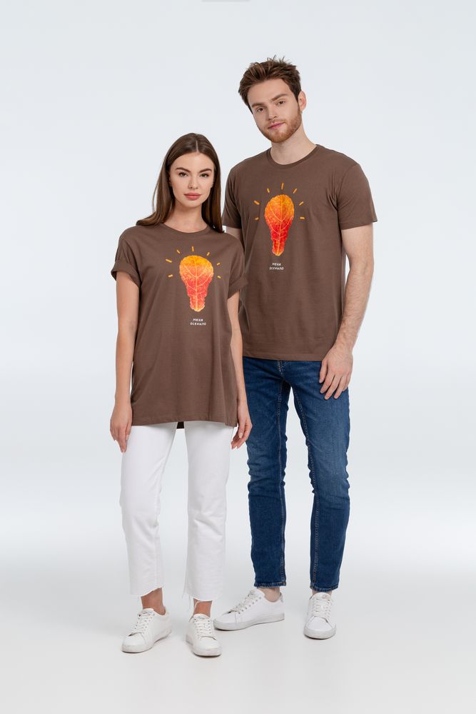 Футболка «Осенило», шоколадно-коричневая, размер XXL