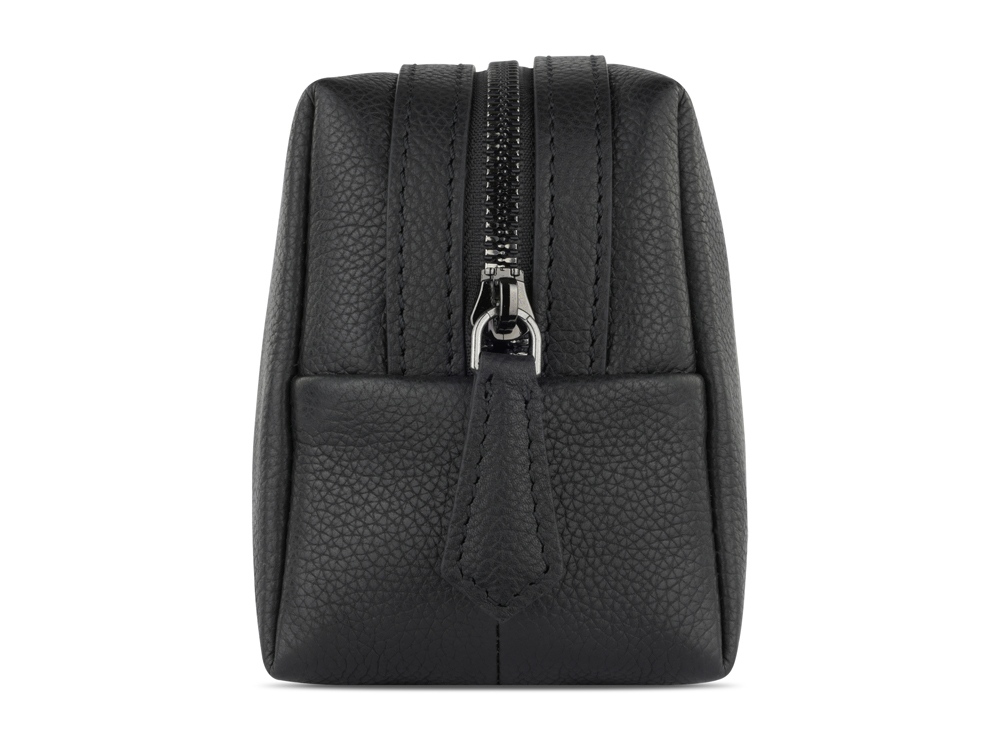 Косметичка BUGATTI БЕЛЛА | BELLA, чёрная, воловья кожа/полиэстер, 19х8,5х11 см