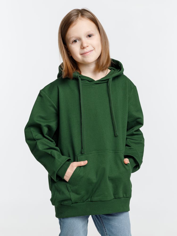 Худи детское Kirenga Kids 2.0, темно-зеленое, 14 лет