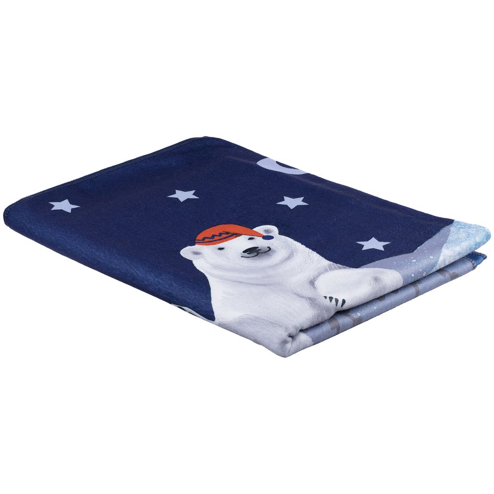 Флисовый плед Wintart Bear — пример нанесения логотипа (сделано в России) | Print Logo