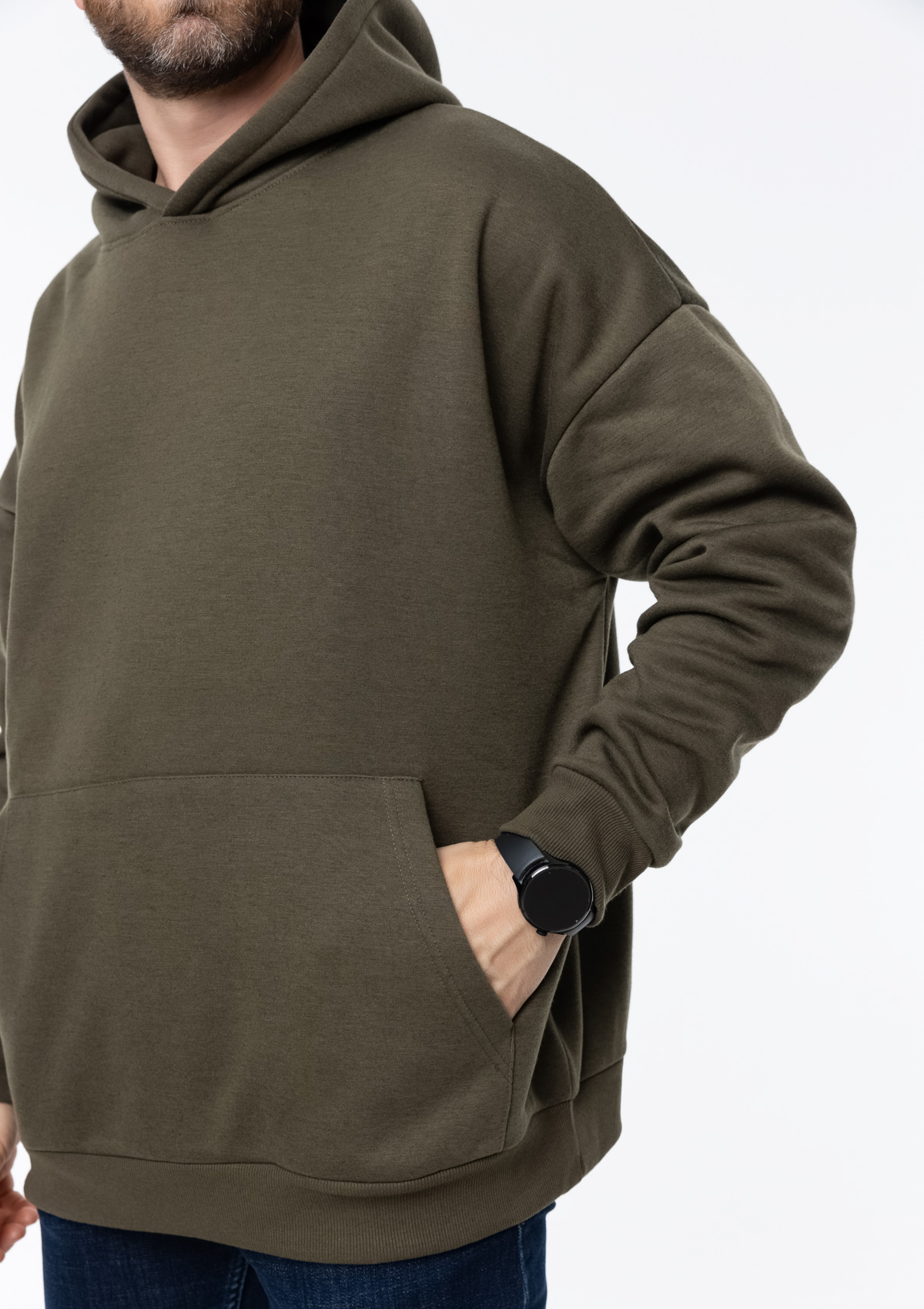 Худи унисекс STAN оверсайз интерсофт 320, 69, Оливковый хаки,  (36)  (50/L)