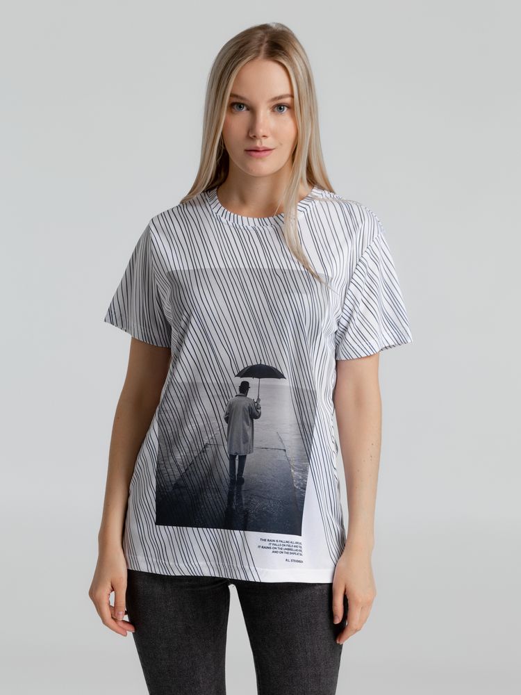 Футболка «Дождь» — пример нанесения логотипа (Ловец слов) | Print Logo