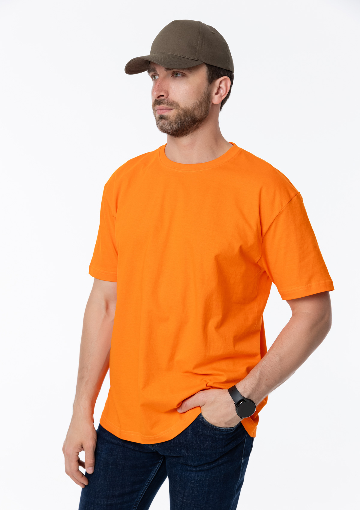 Футболка унисекс без бокового шва STAN хлопок 160, 02, Оранжевый,  (28/1)  (60-62/5XL)