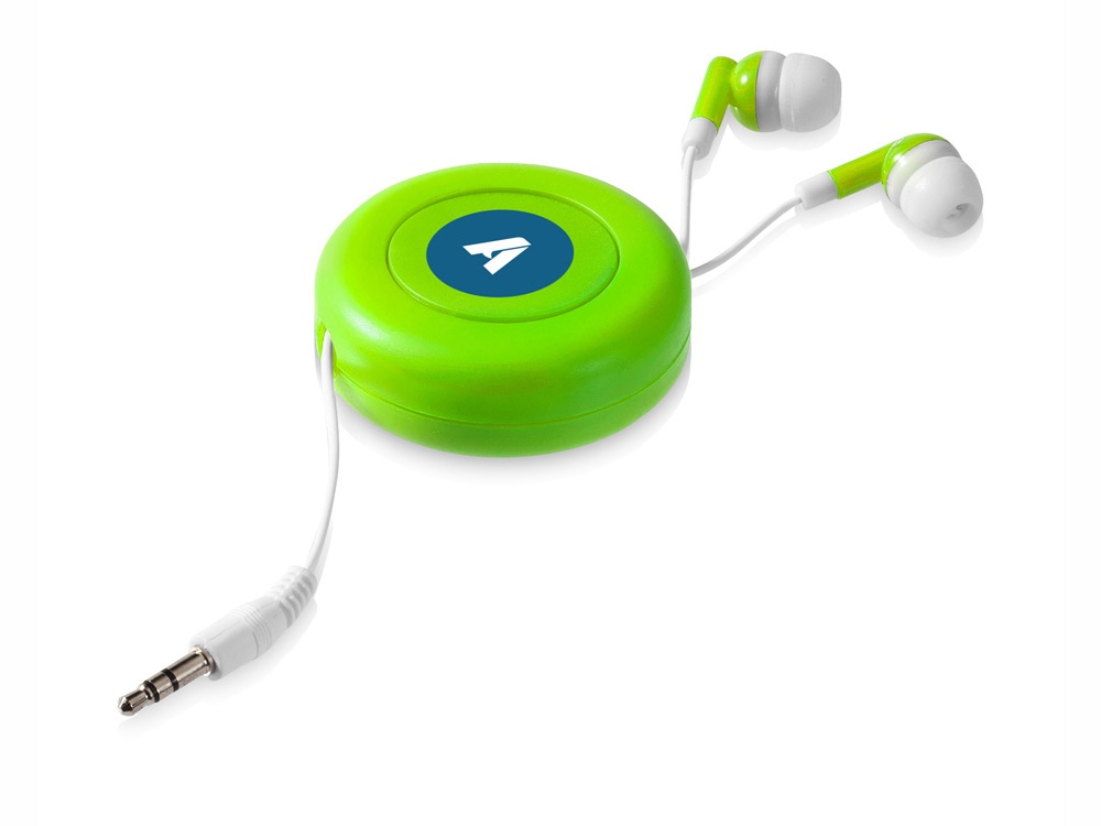 Наушники Reely с выдвижным проводом, лайм