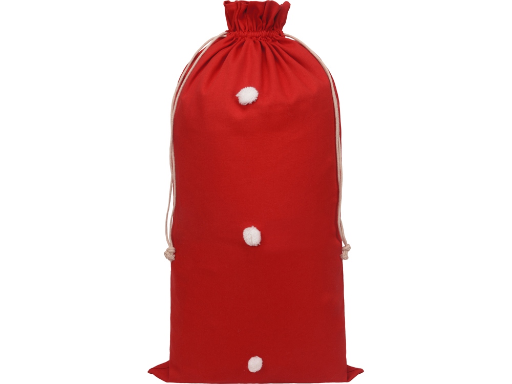 Мешок подарочный с помпонами