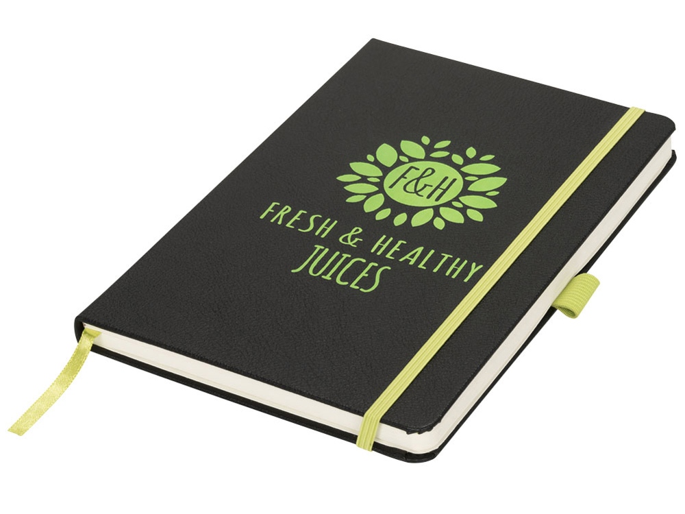 Блокнот А5 Lasercut, черный/лайм