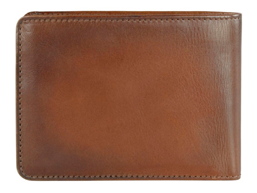 Портмоне BUGATTI ДОМ | DOMUS, с RFID защитой, коньячный цвет, натуральная воловья кожа, 12,5х2х9 см