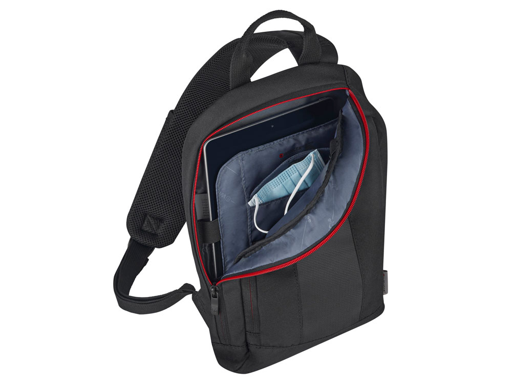 Рюкзак WENGER с одним плечевым ремнём, чёрный, полиэстер, 7x36x23 см