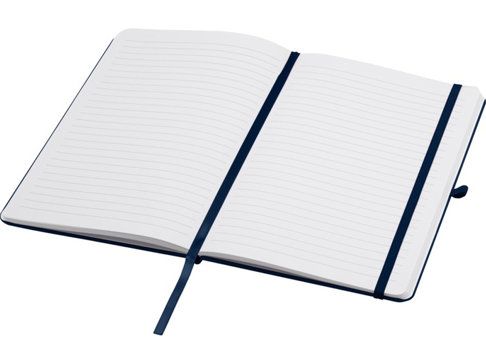 Teak блокнот А5 из переработан. материала в твердой обложке с линован. страницами - Темно - синий