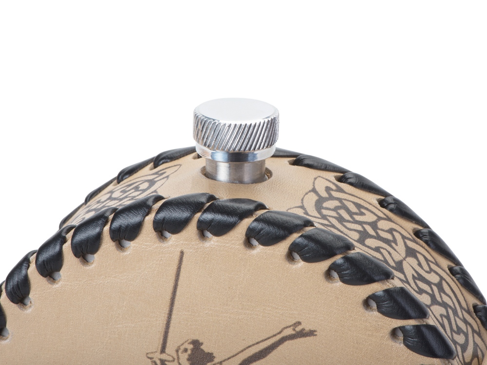 Фляга 504 (белая кожа), 0,5 л (круглая)