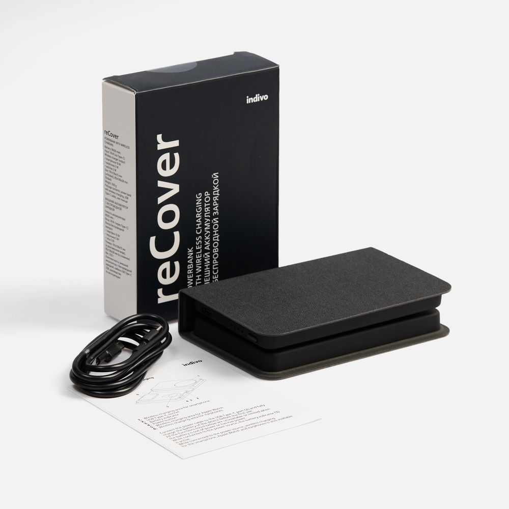 Внешний аккумулятор с беспроводной зарядкой reCover