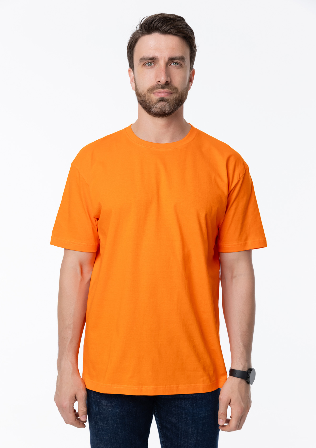 Футболка унисекс без бокового шва STAN хлопок 160, 02, Оранжевый,  (28/1)  (60-62/5XL)