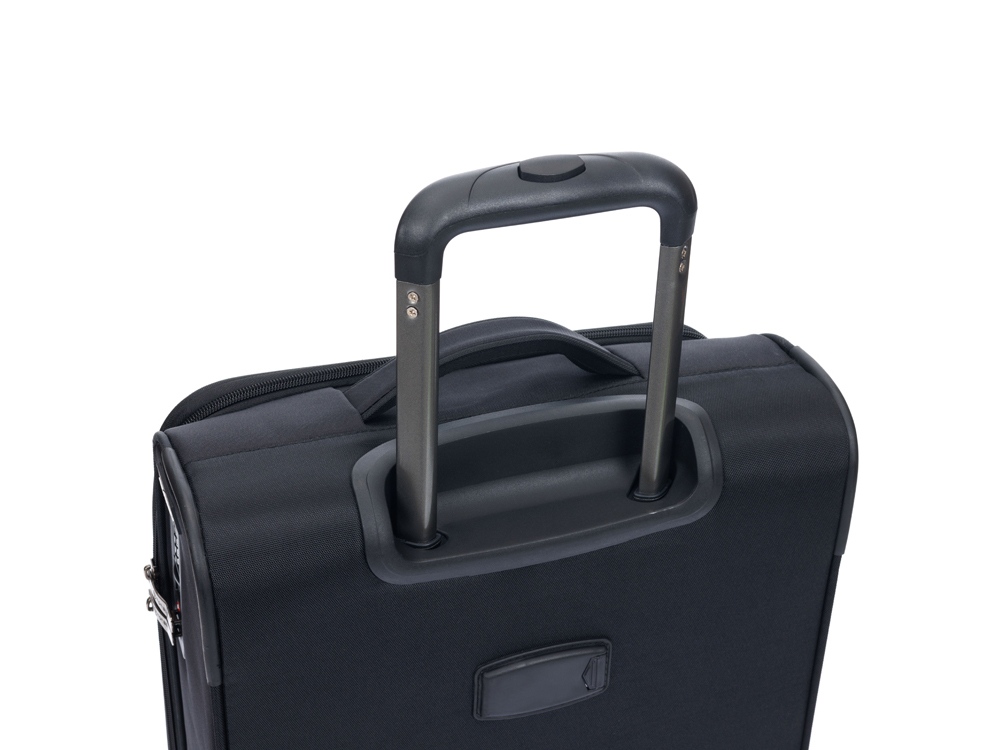 Чемодан TORBER СЕЙД, чёрный, нейлон 600D, 36,5 х 19 х 54 см, 32 л