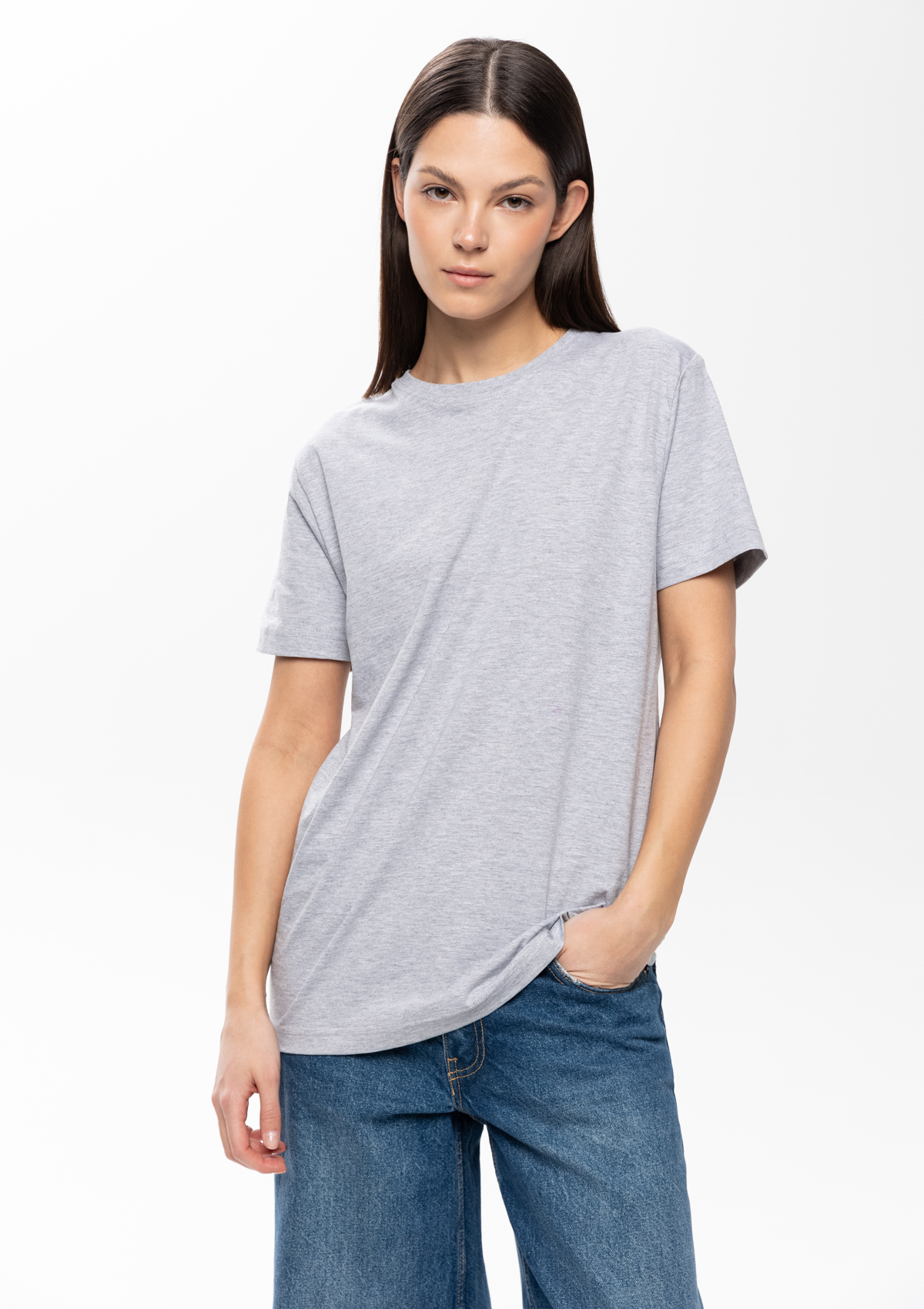 Футболка унисекс без бокового шва STAN хлопок 160, 02, Серый меланж,  (50/60)  (56/XXXL)