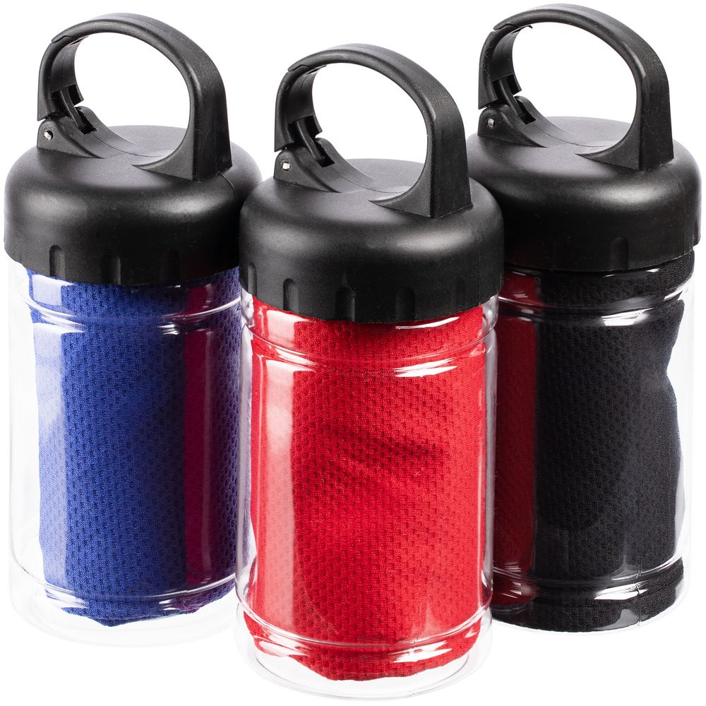 Охлаждающее полотенце Frio Mio в бутылке — пример нанесения логотипа (Molti) | Print Logo