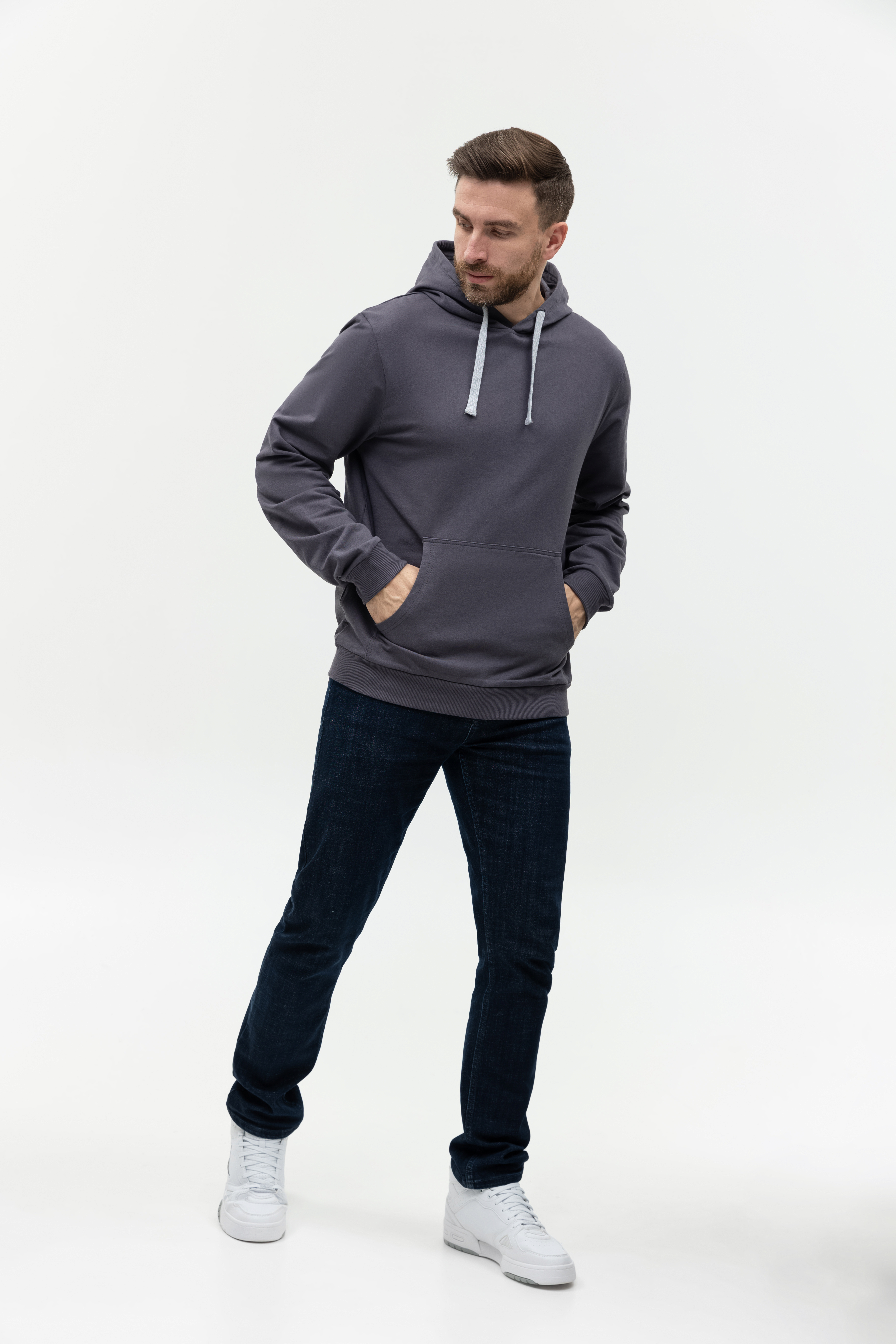 Худи унисекс STAN футер без начёса 260, 23, Тёмно-серый,  (100/1)  (46/S)