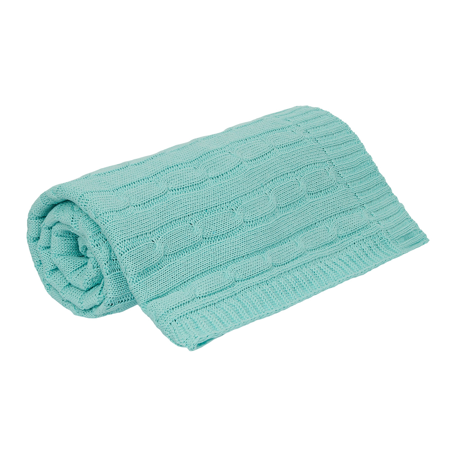 Плед Фадо (Fado) вязаный, аква (без подарочной коробки)