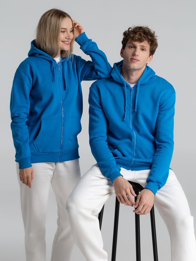 Толстовка на молнии с капюшоном Siverga Heavy 2.0, бирюзовая, размер S