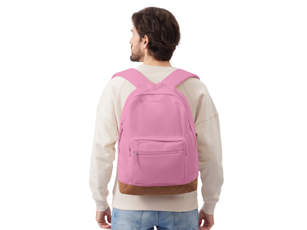 Рюкзак Shammy с эко-замшей для ноутбука 15, пыльно-розовый