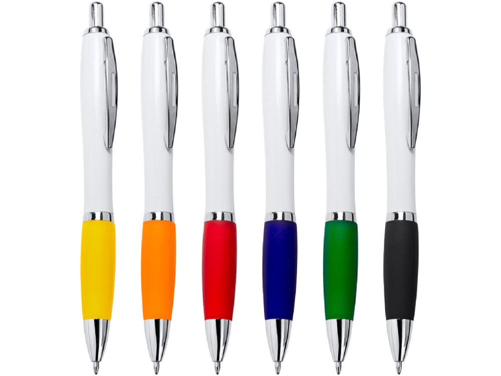 Ручка пластиковая шариковая CARREL с антибактериальным покрытием, белый/королевский синий