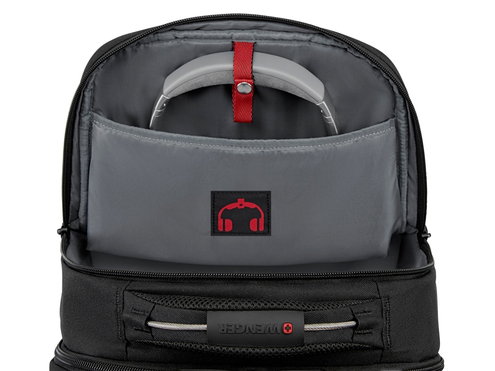 Рюкзак WENGER PlayerMode 15.6, чёрный, 100% полиэстер, 30х23х46 см, 20 л