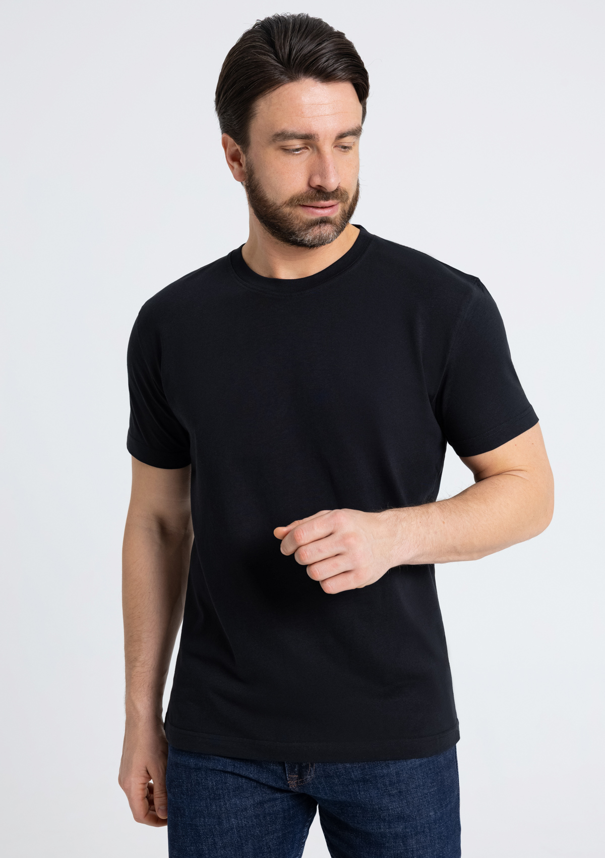 Футболка мужская STAN хлопок 180, 08, Чёрный,  (20)  (56/XXXL)