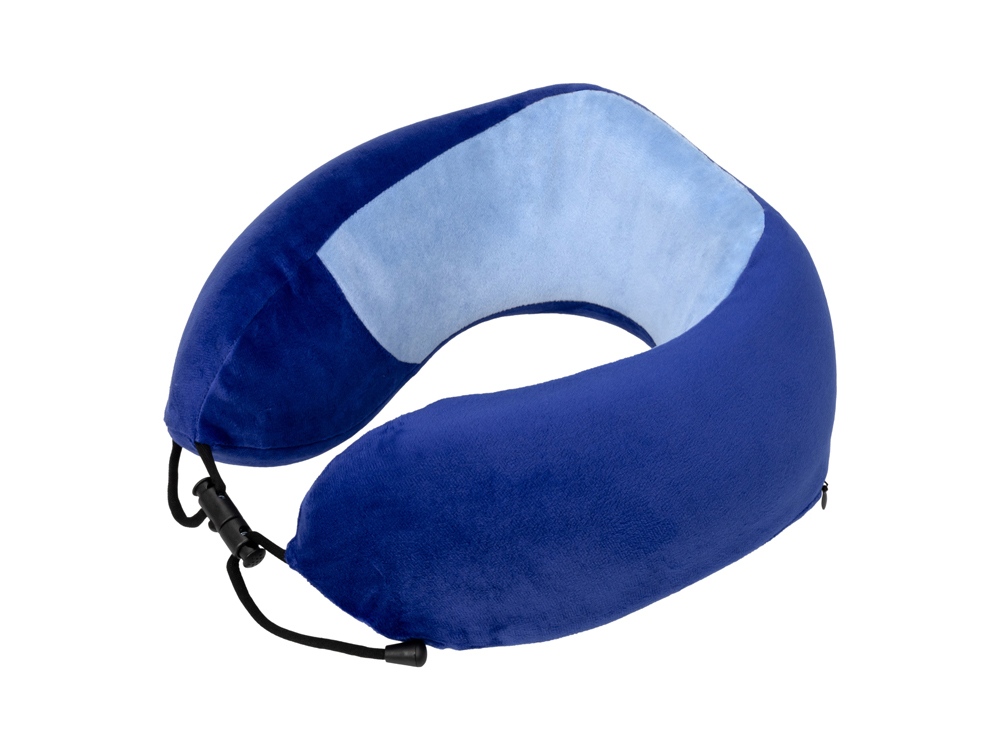 Подушка TORBER, дорожная, с эффектом памяти, синяя, полиэстер+спандекс