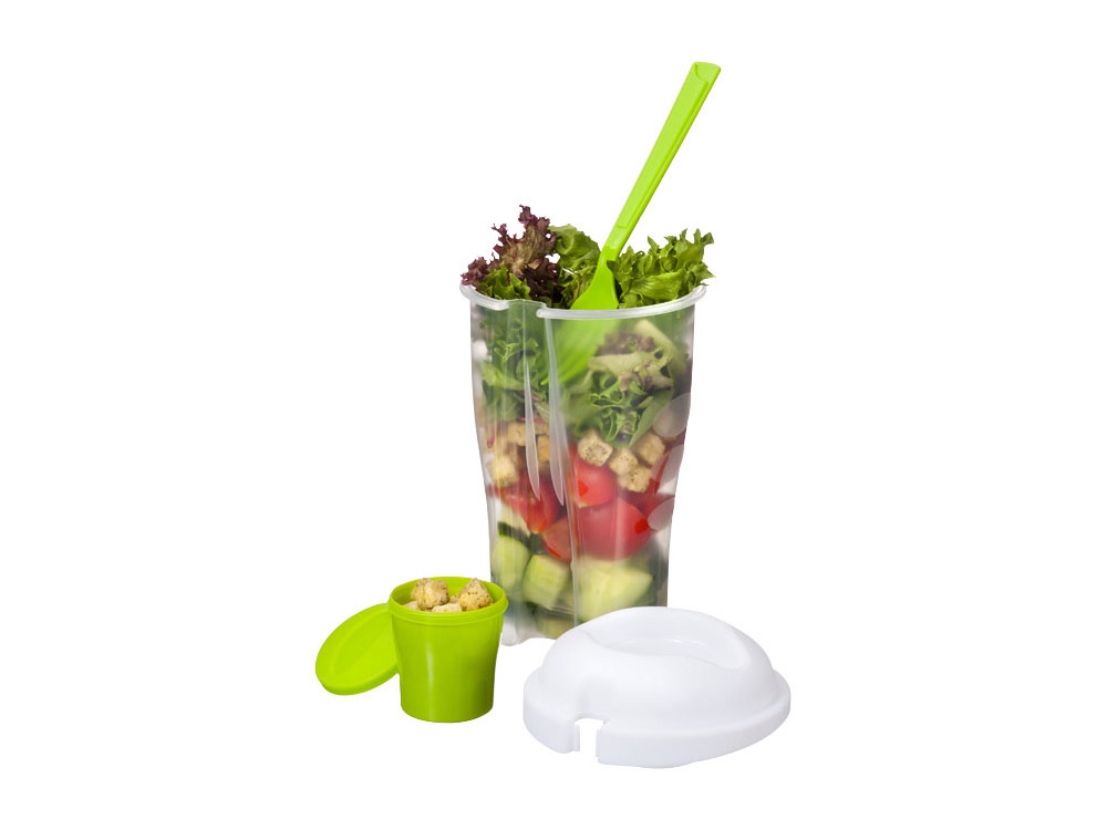 Набор для салата Shakey: салатник, вилка, контейнер для соуса