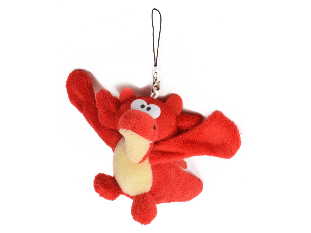 Мягкая игрушка- брелок Дракон, красный