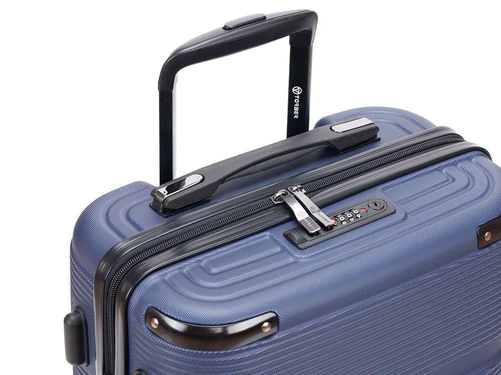 Чемодан TORBER ОНЕГА, синий, ABS-пластик, 59,5 х 39,5 х 24 см, 46 л