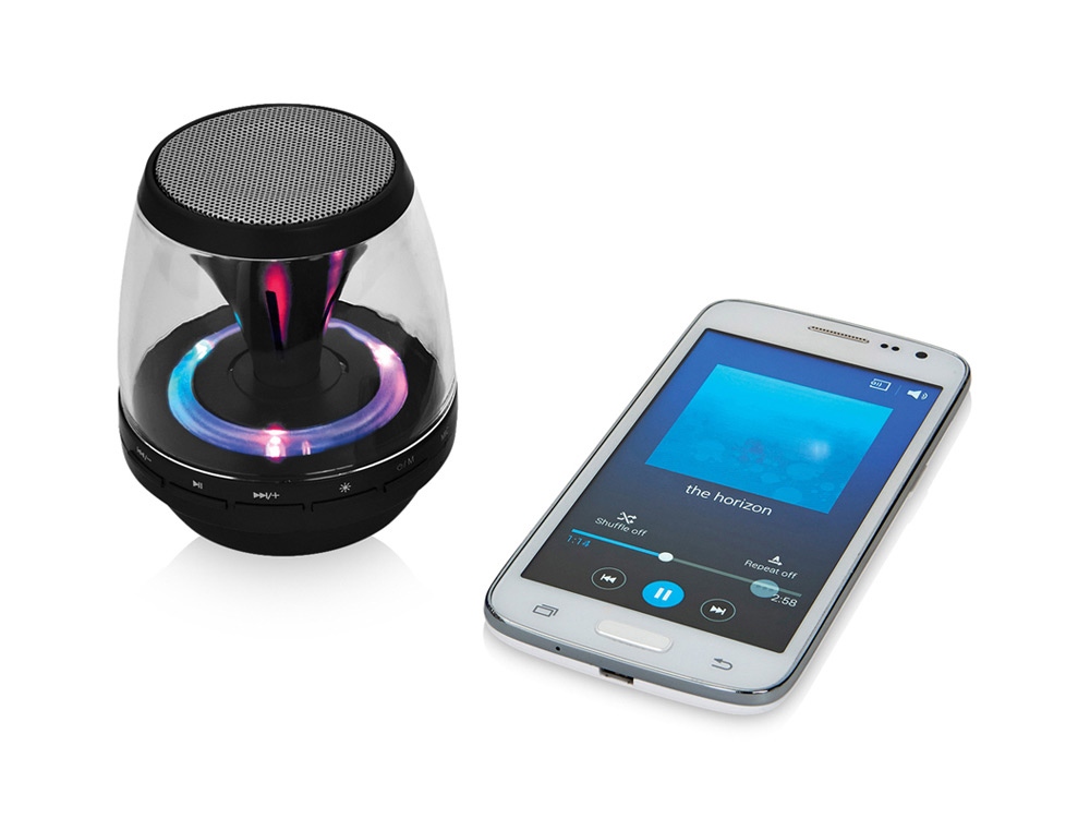 Портативная колонка Rave Light Up с функцией Bluetooth®, черный/прозрачный