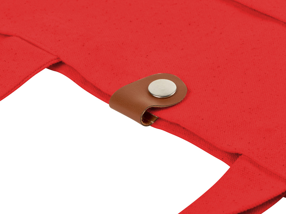 Сумка Clip из хлопка 340 г/м2 с застежкой из экокожи, красный