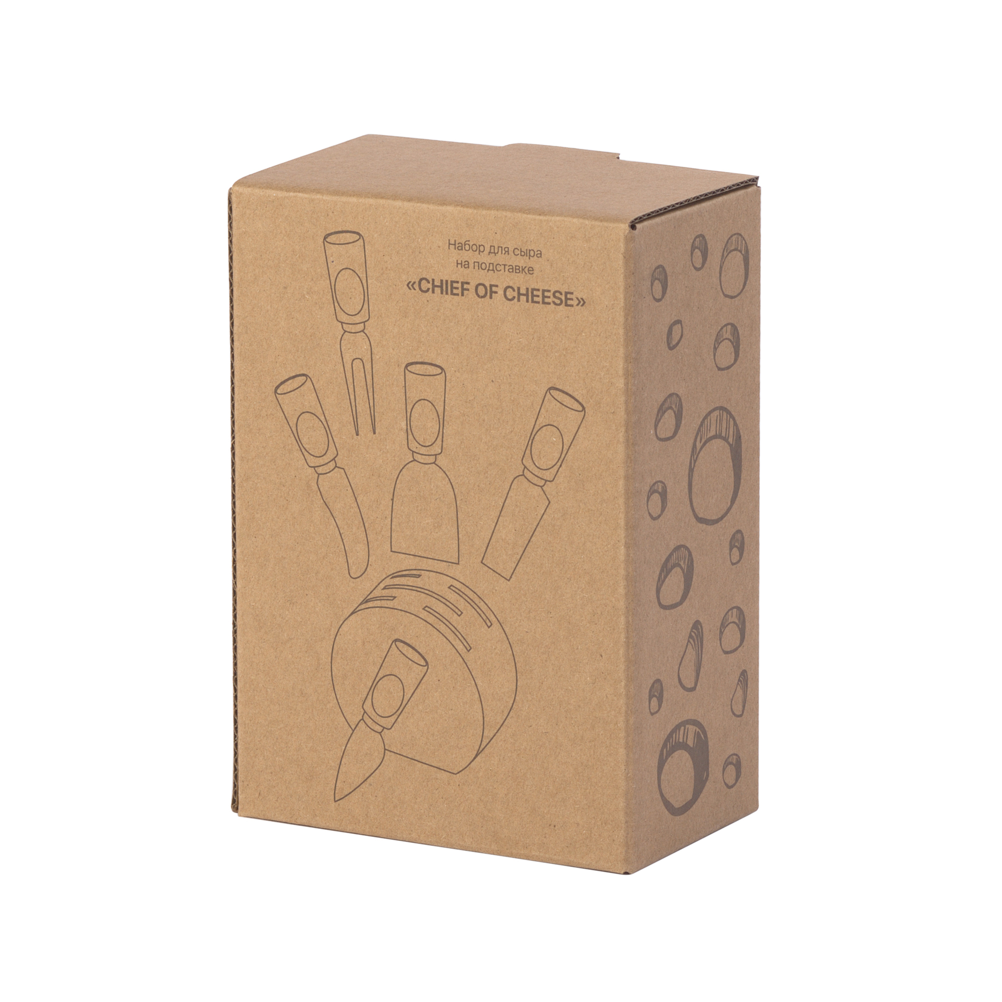 Набор для сыра "Chief of cheese" на подставке — пример нанесения логотипа () | Print Logo