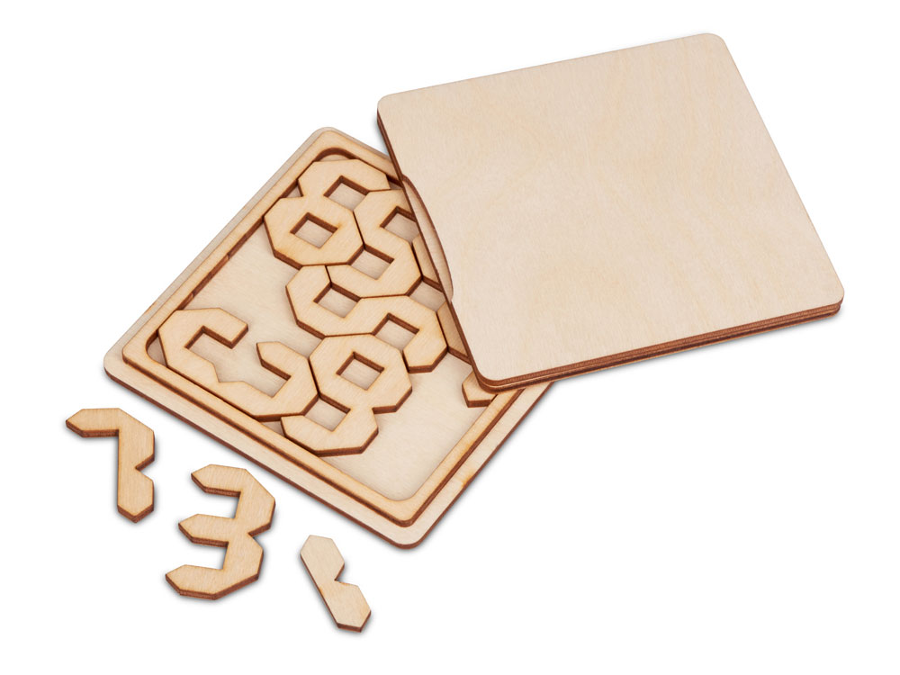 Деревянная головоломка Цифры с логотипом  | Print Logo