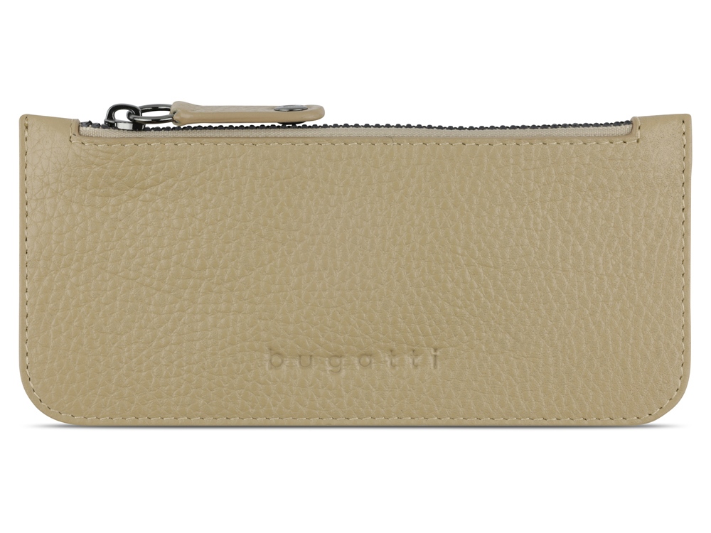 Кошелёк женский BUGATTI ЭЛЬЗА | ELSA с ключницей, с защитой данных RFID, песочного цвета, воловья кожа/полиэстер, 18,7х3х10,7 см