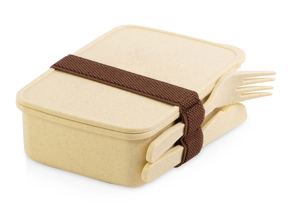 Ланч-бокс из бамбукового волокна Meal с логотипом  | Print Logo