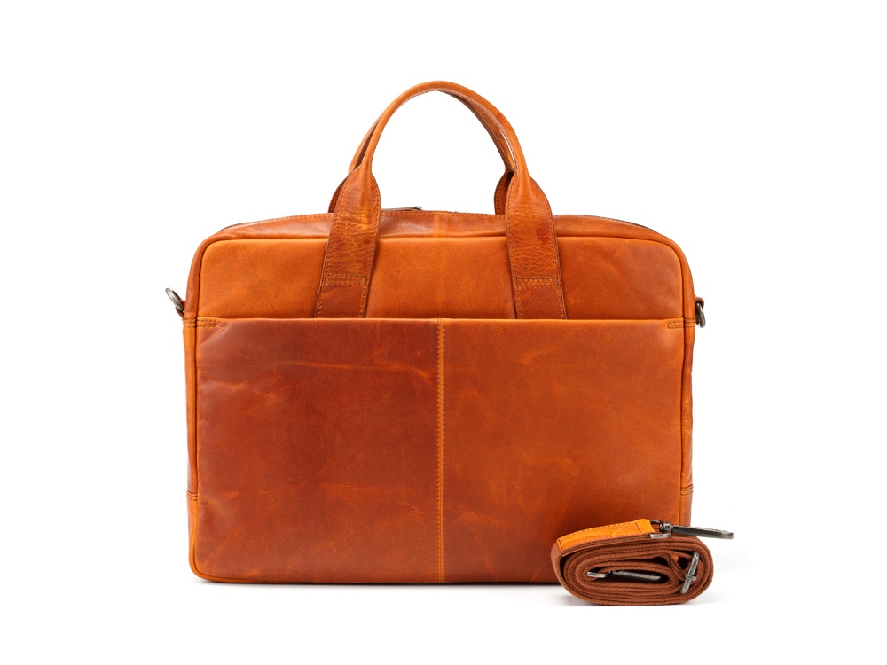 Сумка KLONDIKE DIGGER Mavis, натуральная кожа цвета коньяк, 32 x 40 x 8 см