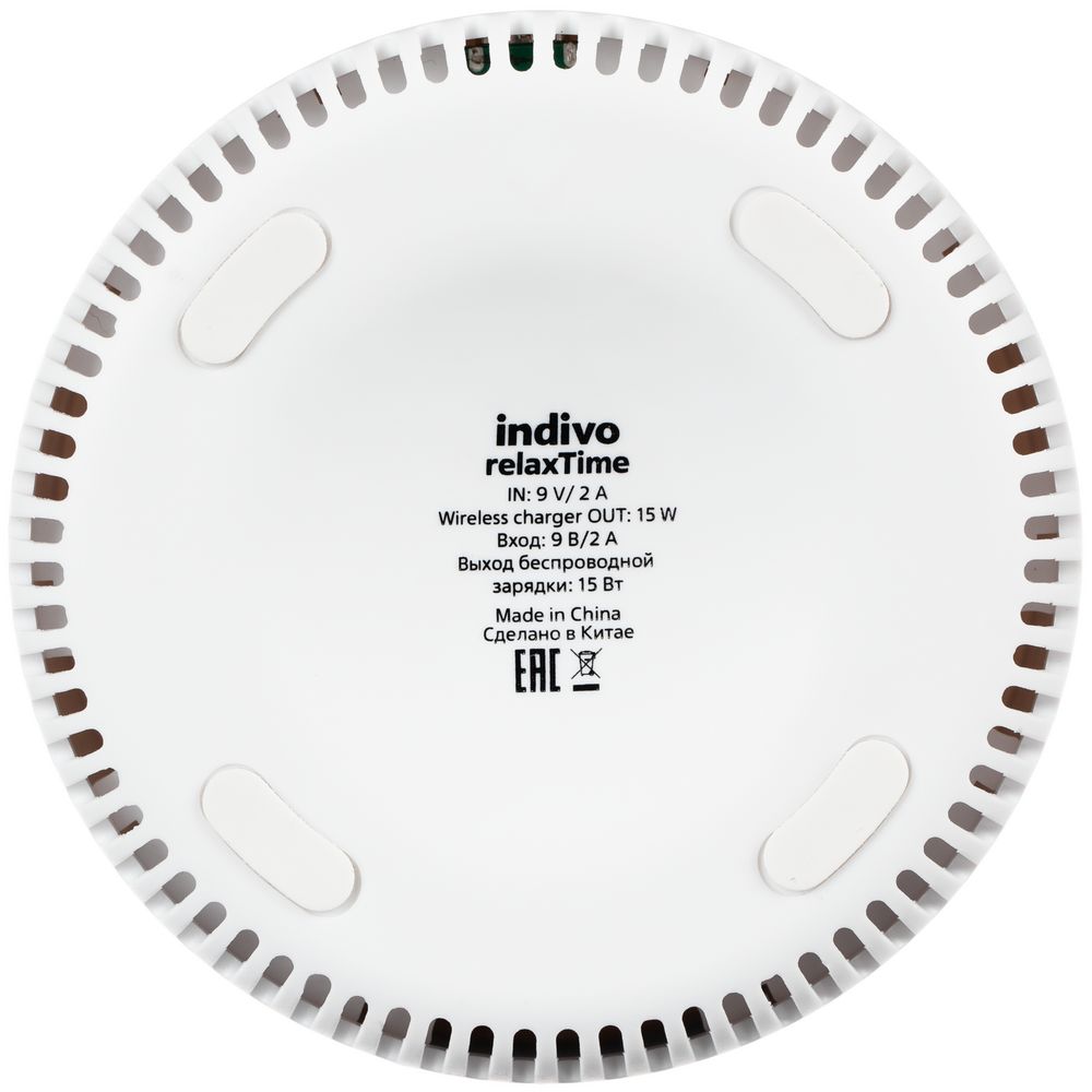 Bluetooth-колонка с беспроводной зарядкой relaxTime фото на сайте Print Logo.