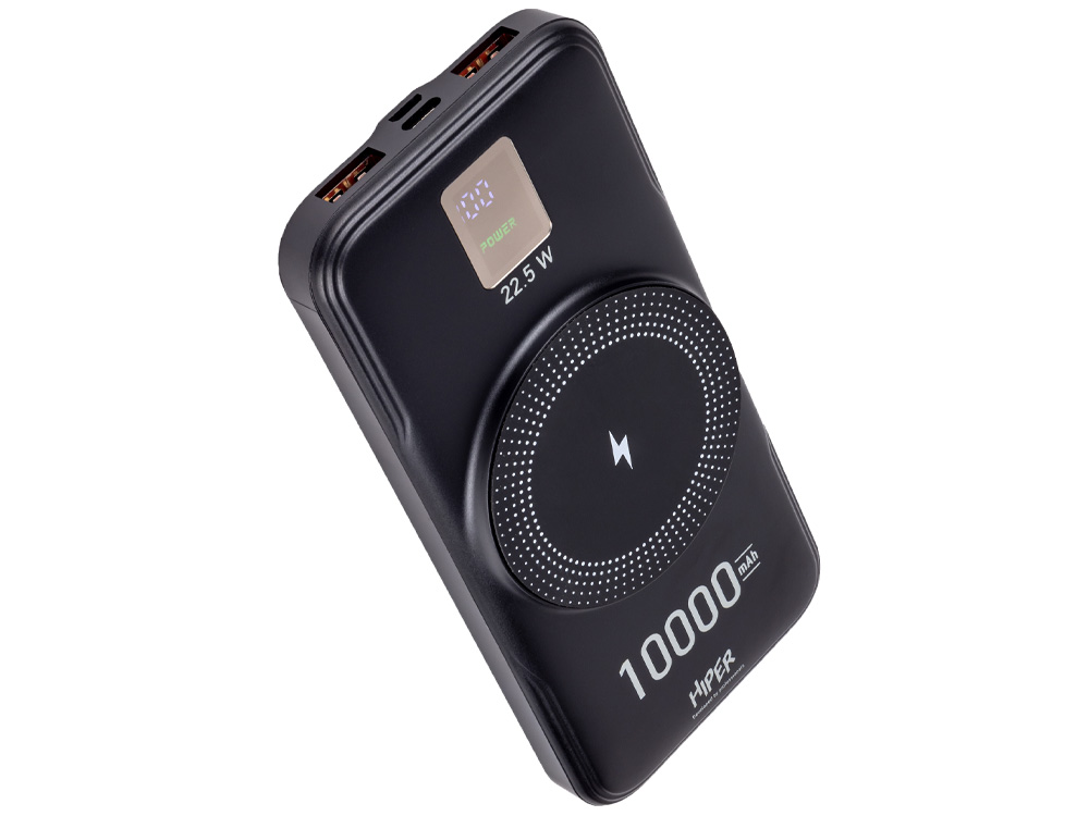 Внешний беспроводной аккумулятор AIR, 10000 mAh, черный