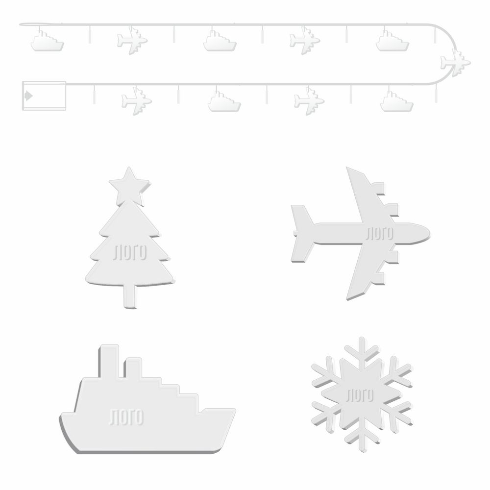 Гирлянда с индивидуальными фигурками AcryLED на заказ фото на сайте Print Logo.